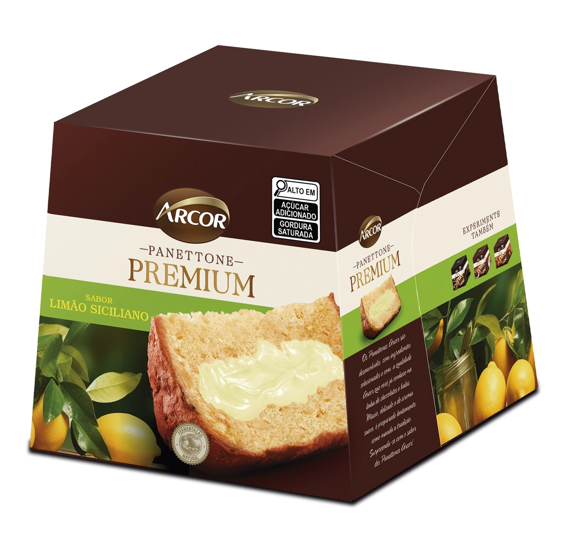 Panettone Recheio Limão Siciliano Arcor Premium Caixa 430g