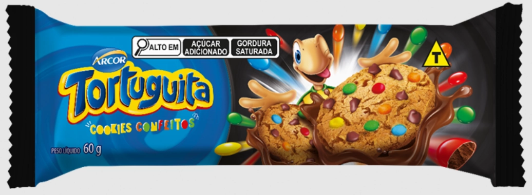 Biscoito Cookie Baunilha Com Pastilhas Confeitadas De Chocolate E Gotas De Chocolate Tortuguita Paco