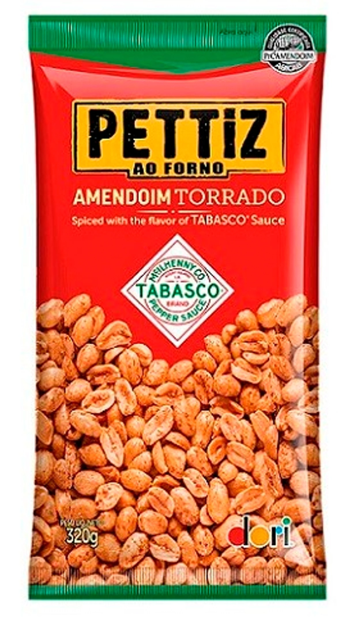 Amendoim Torrado Pimenta Tabasco Dori Pettiz Pacote 320g