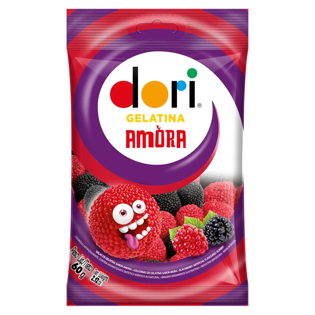 Bala de Gelatina Amora Dori Pacote 60g
