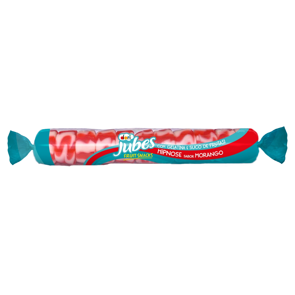 Bala de Goma Morango Hipnose Dori Jubes Fruit Snacks Caixa 960g 20 Unidades