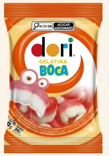 Bala De Gelatina Morango E Framboesa Boca Dori Pacote 13g