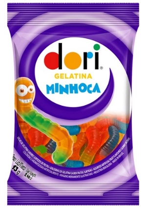 Bala De Gelatina Sortidos De Frutas Minhoca Dori Pacote 13g
