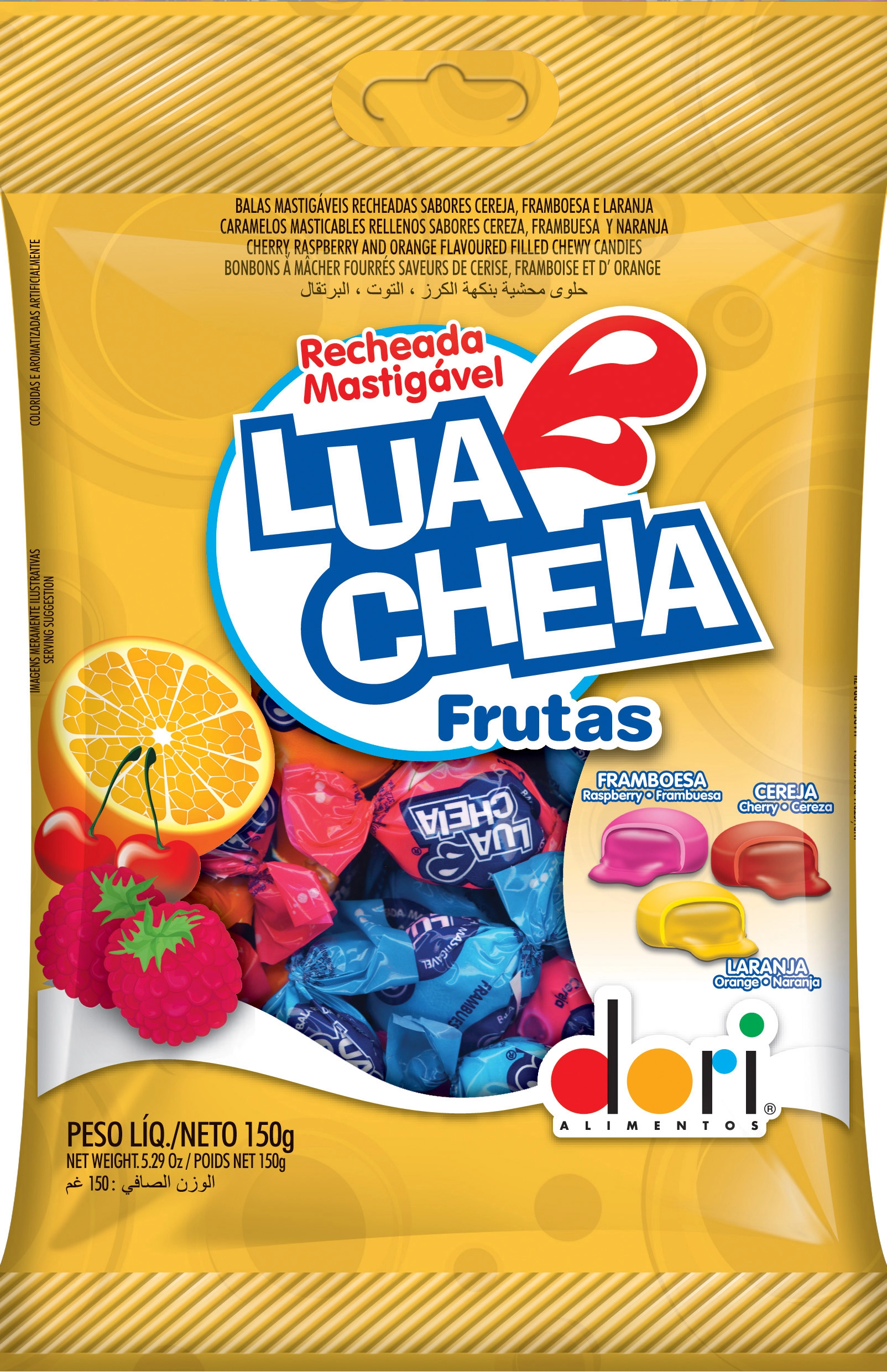 Bala Dori Lua Cheia Frutas