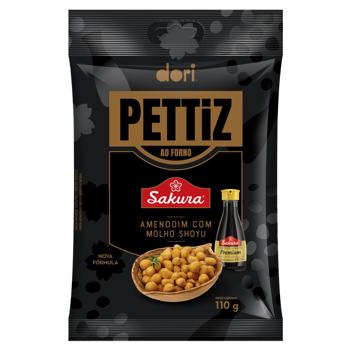 Amendoim Com Molho Shoyu Sakura Salgado Sem Pele Dori Pettiz Pacote 110g