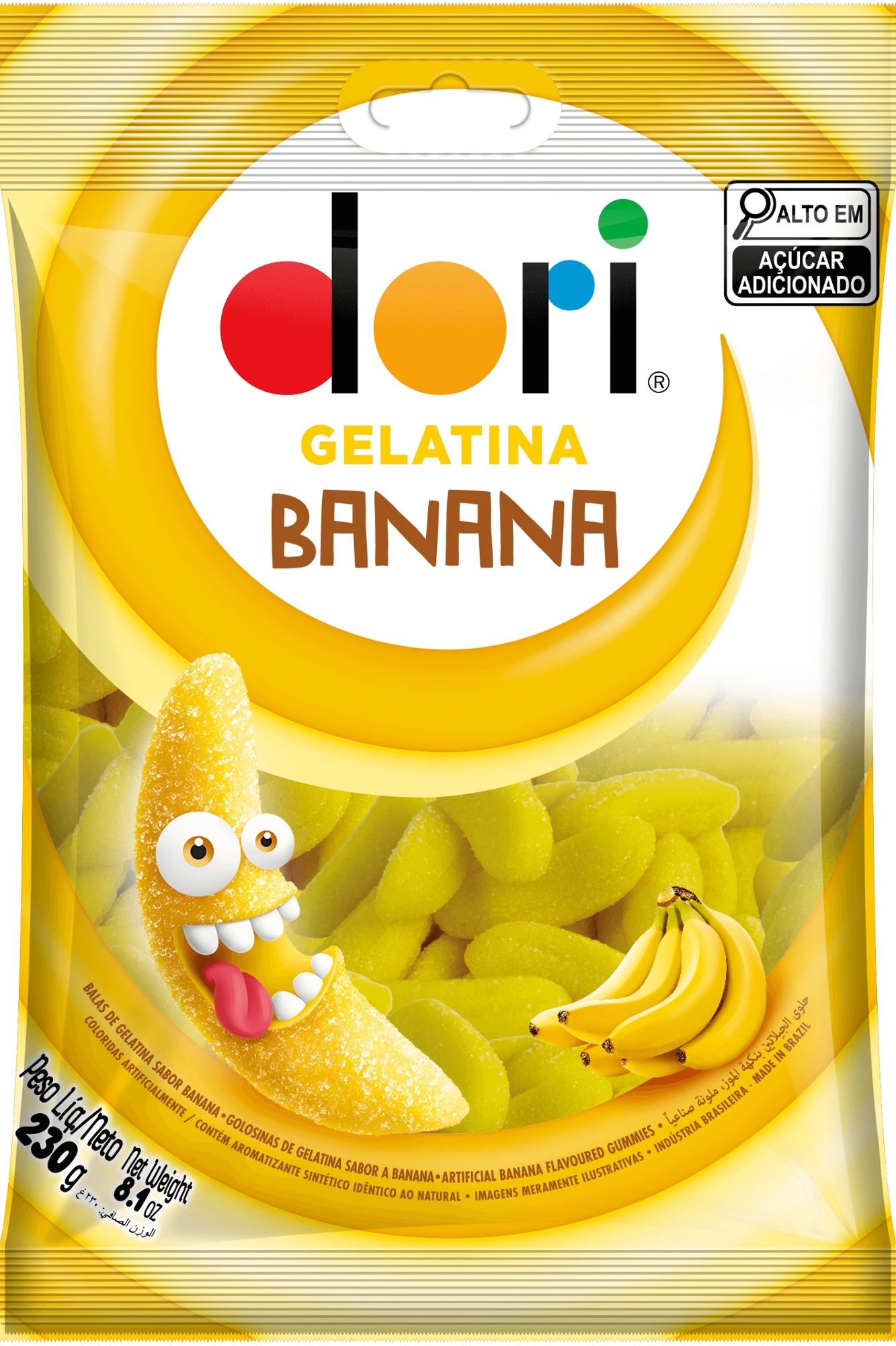 Bala De Gelatina Banana Dori Pacote 230g
