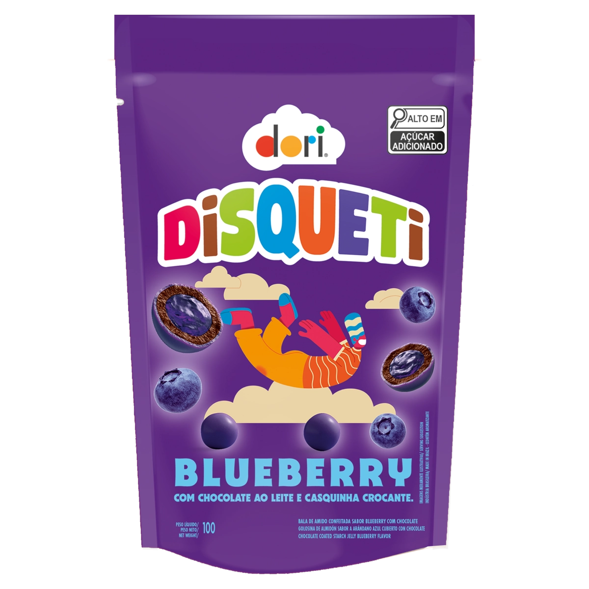 Bala Blueberry Com Chocolate Ao Leite Dori Disqueti Sachê 100g