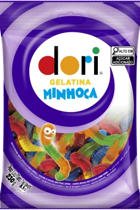 Bala De Gelatina Frutas Sortidas Minhoca Dori Pacote 230g