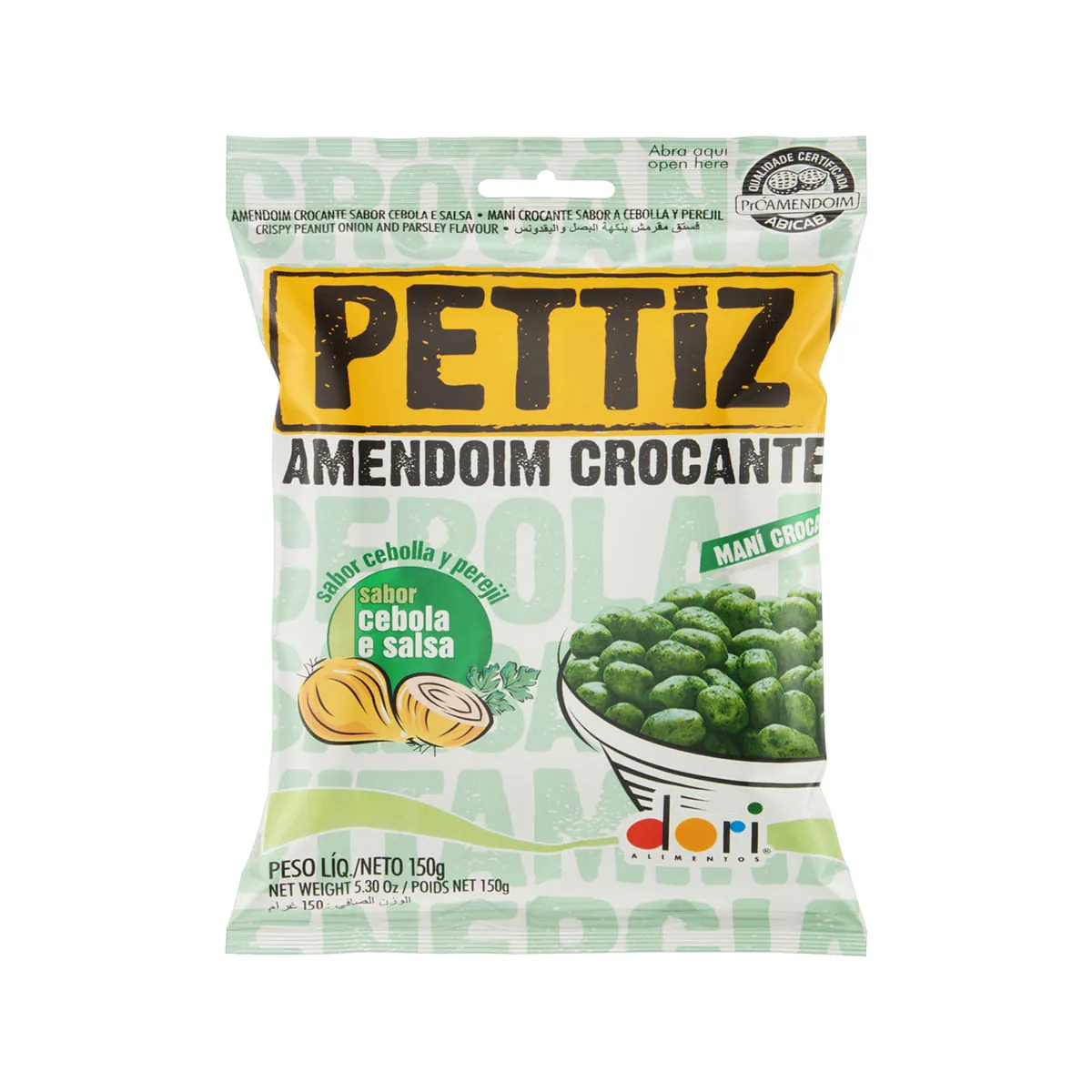 Amendoim Crocante Cebola e Salsa Dori Pettiz Pacote 150g