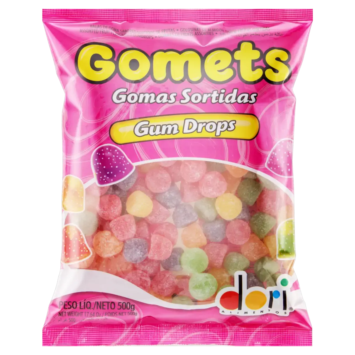 Bala De Goma Frutas Sortidas Gum Drops Dori Gomets Pacote 500g