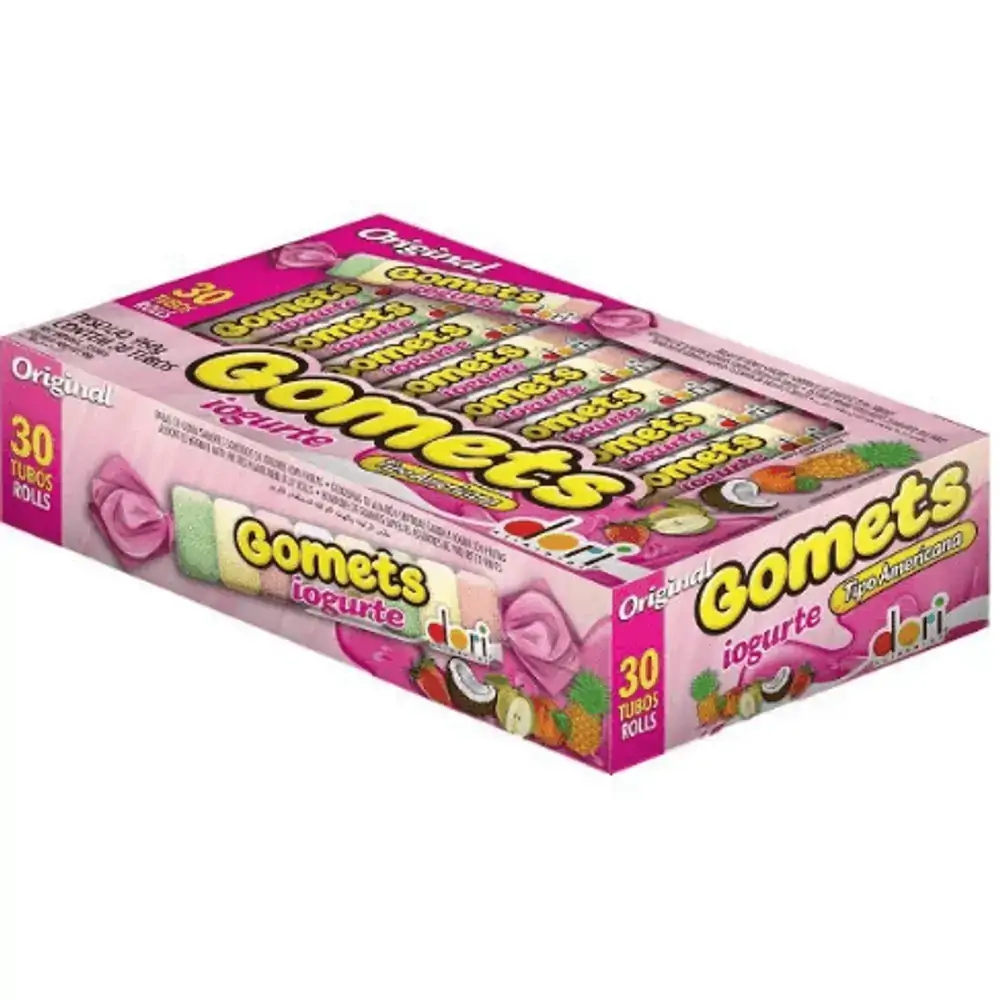 Bala De Goma Americana Iogurte Com Frutas Dori Gomets Caixa 960g 30 Unidades