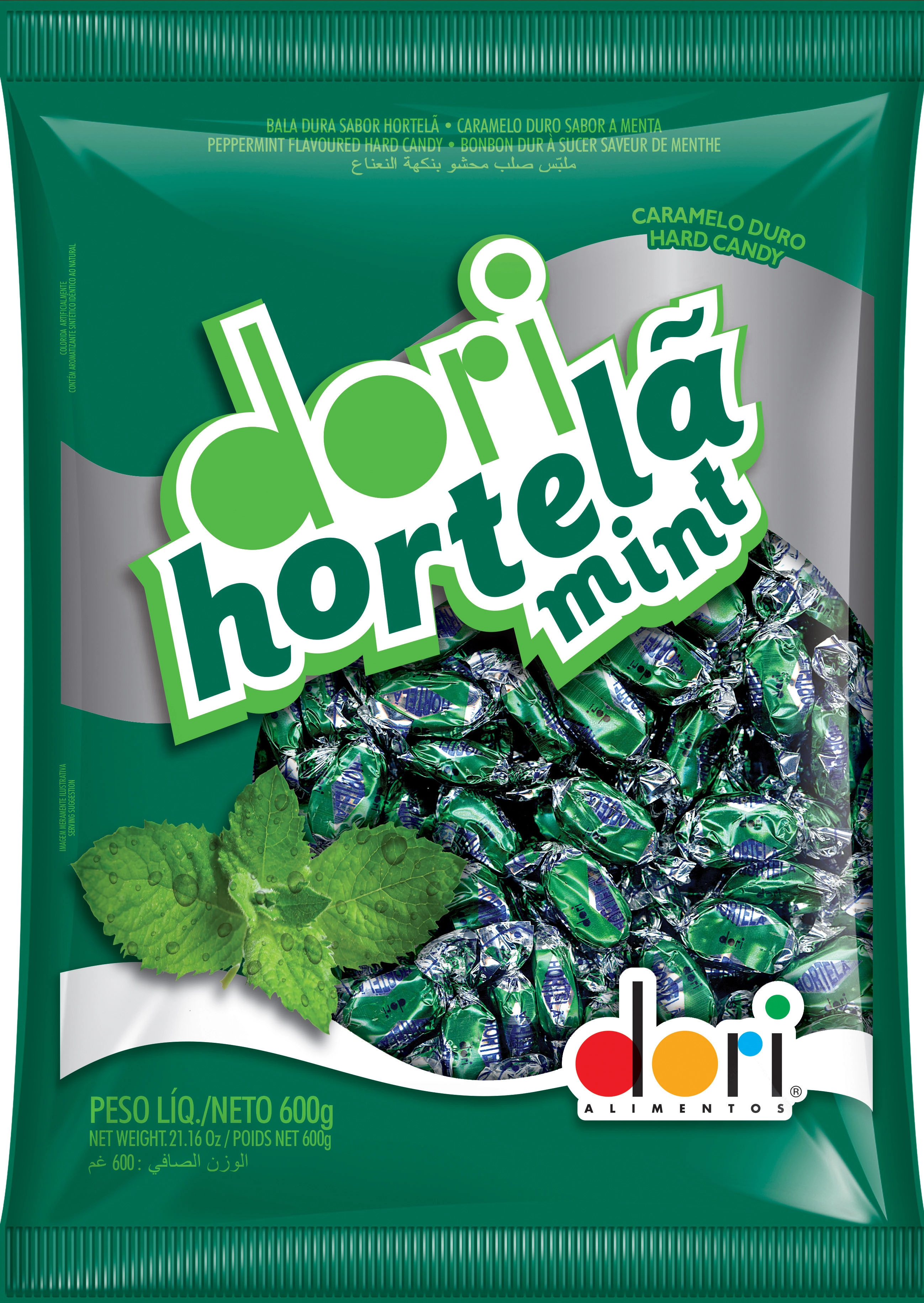 Bala Dori Hortela Dura Mint 600 Gr