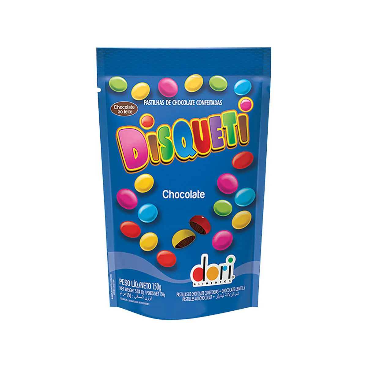 Pastilha de Chocolate ao Leite Disqueti 150g