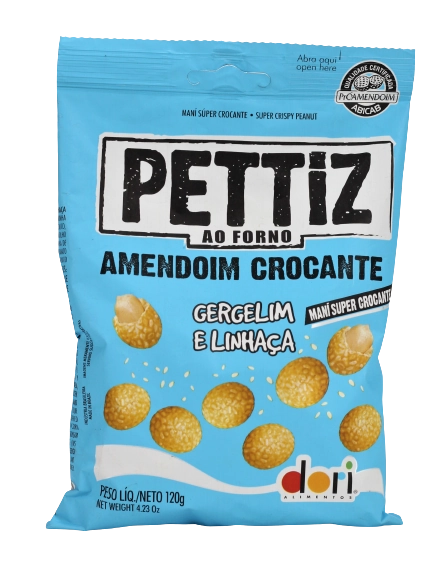 Amendoim Crocante Gergelim E Linhaça Dori Pettiz Pacote 120g