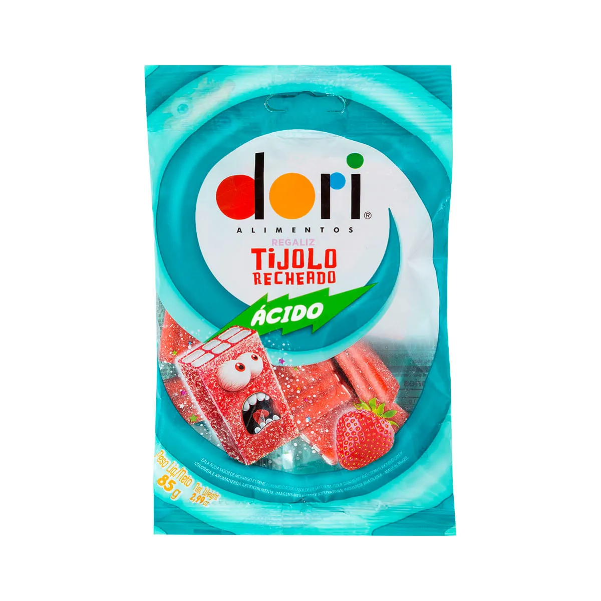 Bala Tijolo Recheio Ácido Dori 85g