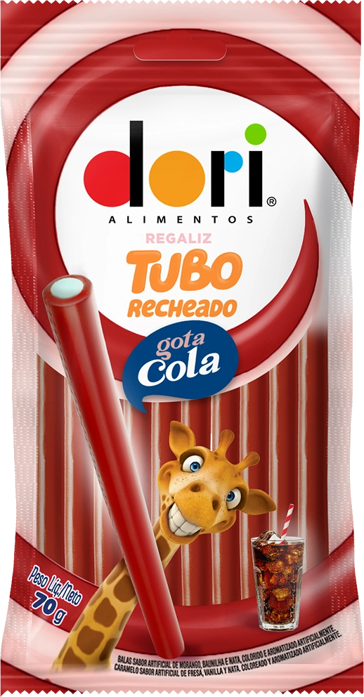 Bala Regaliz Dori 70g Tubo Rech Gota Cola