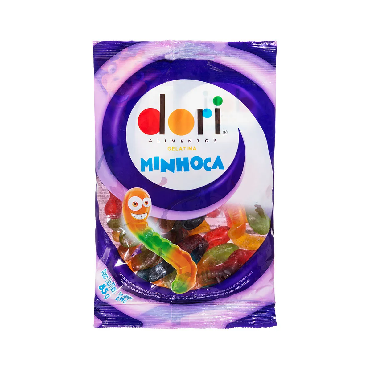 Bala Gelatina Minhoca Dori 85g