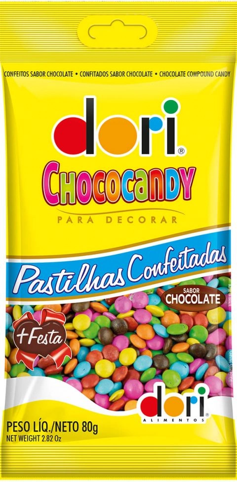 Pastilha Chococandy Dori 80g Colorido
