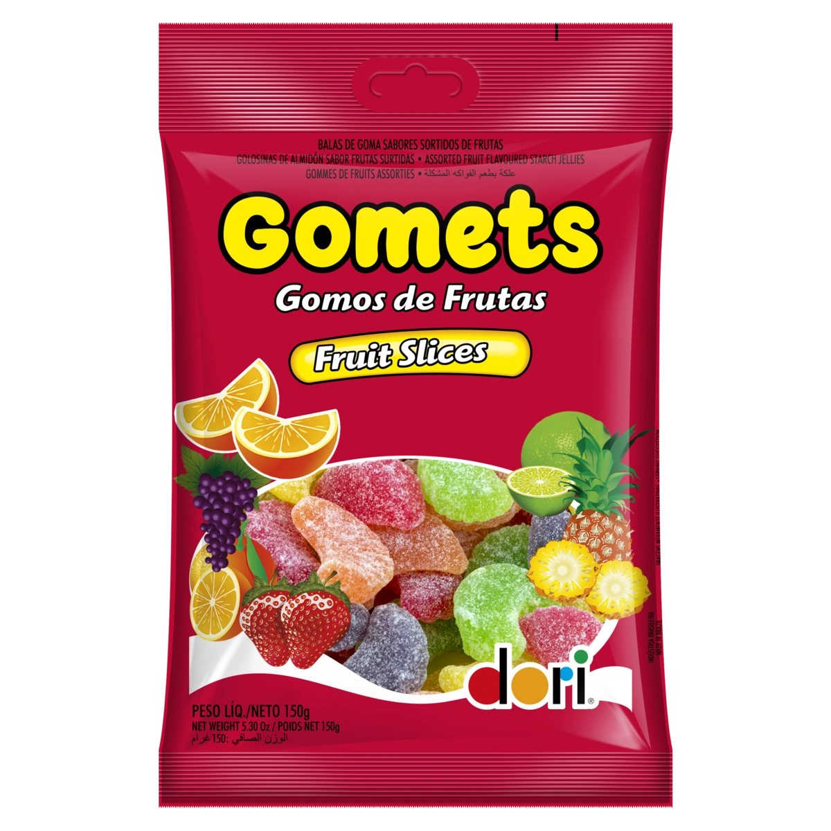 Bala De Goma Frutas Sortidas Fruit Slices Dori Gomets Pacote 150g