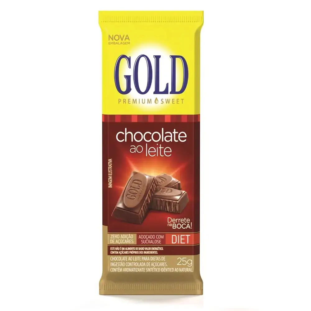 Chocolate Gold Barra Diet Leite