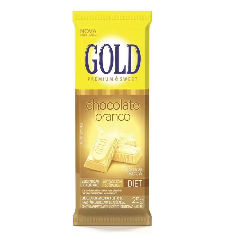 Barra Chocolate Diet Branco Gold
