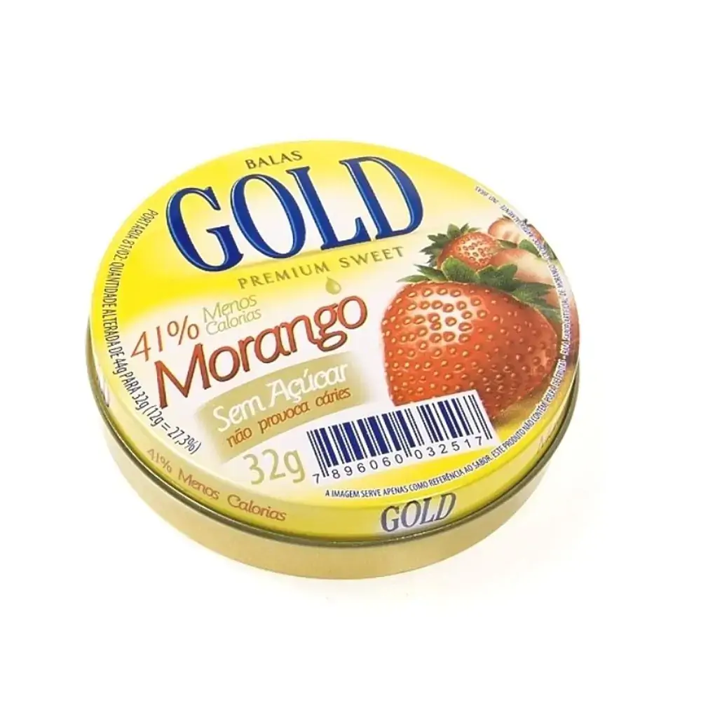 Bala Diet Gold Morango C/6 Gold