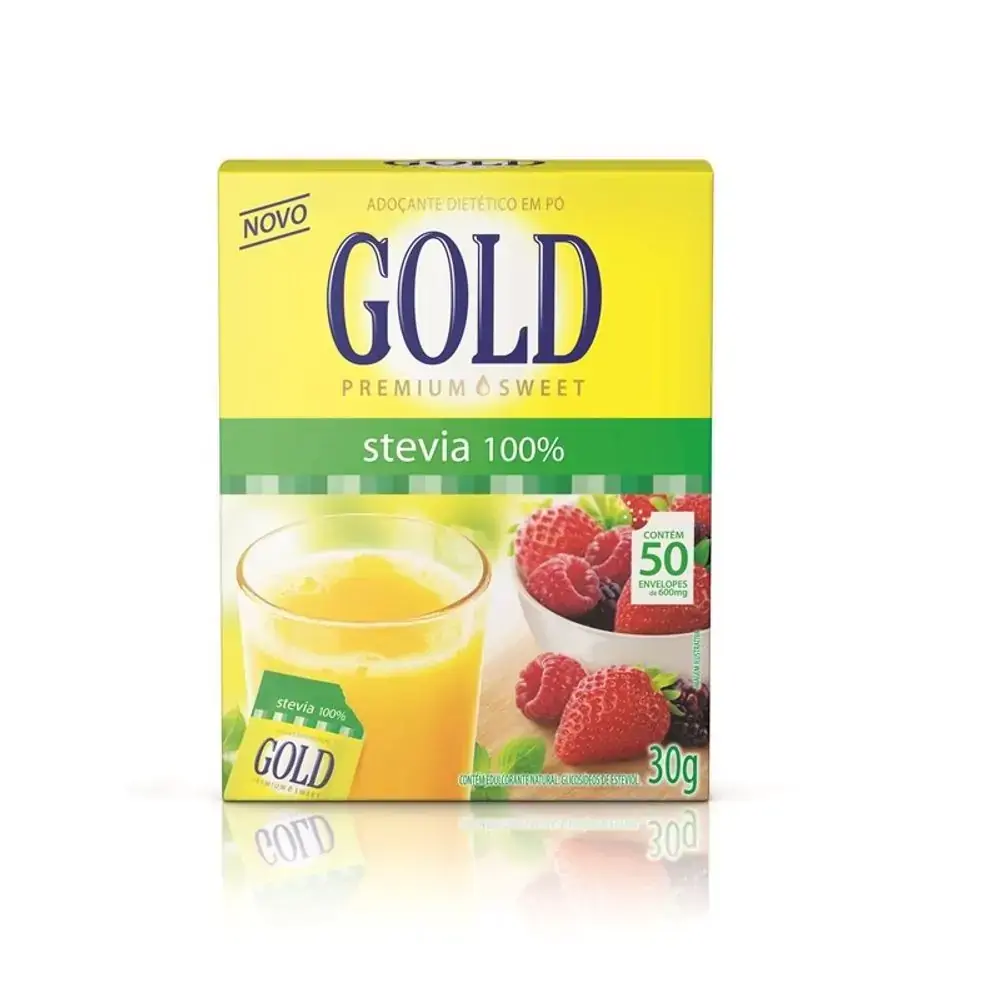 Adoçante Em Pó Stevia Gold Premium Sweet Caixa 30g 50 Unidades