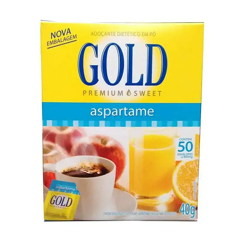 Adoçante Em Pó Aspartame Gold Premium Sweet Caixa 40g 50 Unidades