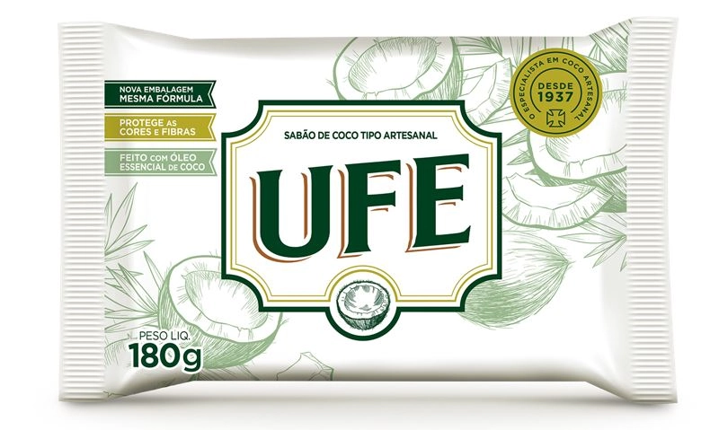 Sabão Barra Artesanal Coco Ufe Flow Pack 200g