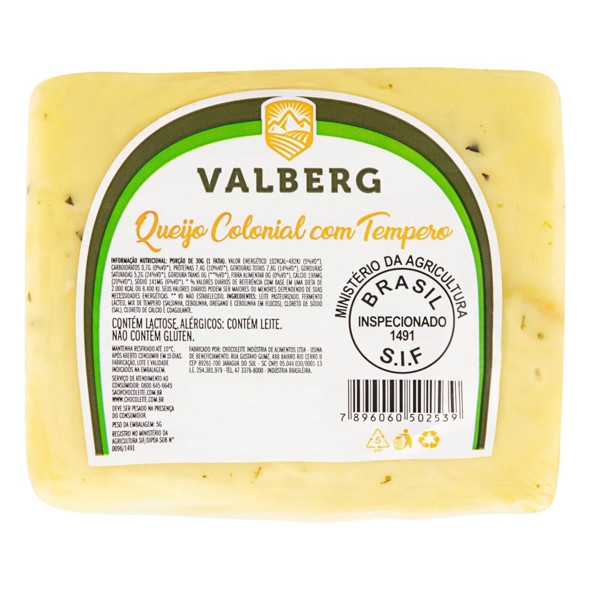 Queijo Colonial Com Tempero Valberg