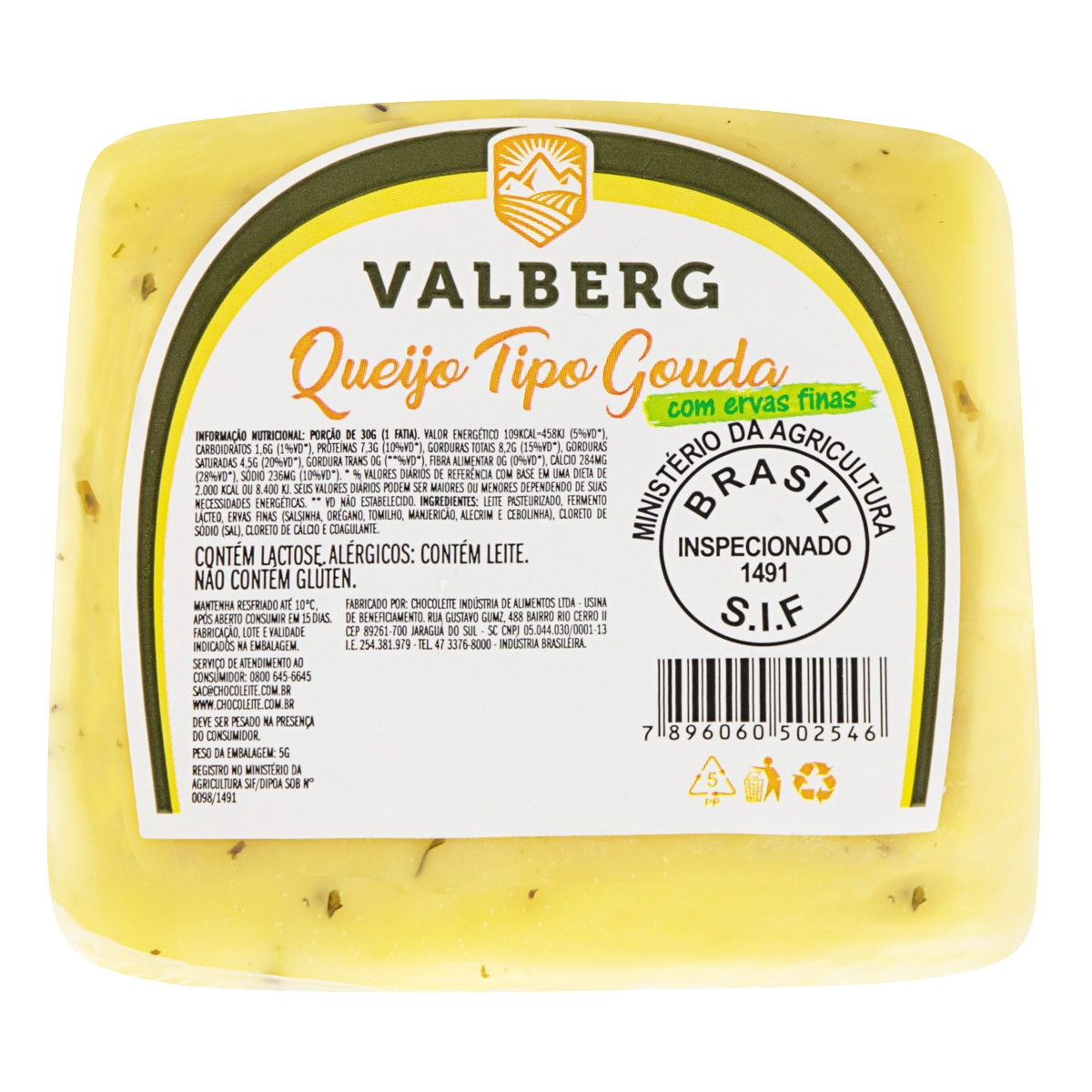 Queijo Gouda Com Ervas Finas Valberg