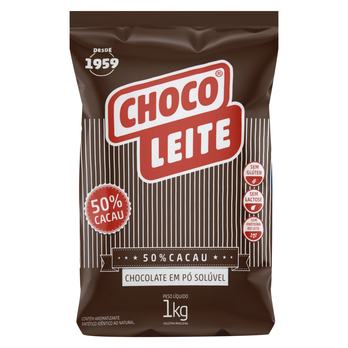 Chocolate Pó 50 Cacau Zero Lactose Choco Leite Pacote 1kg