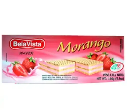 Biscoito. Bela Vista Wafer Morango