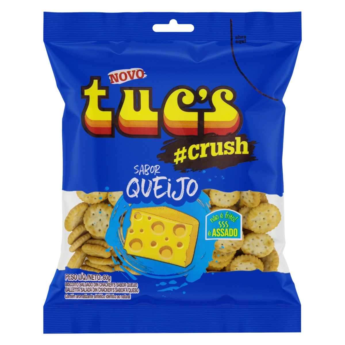 Biscoito Din Crackers Queijo Tucs Crush Pacote 60g