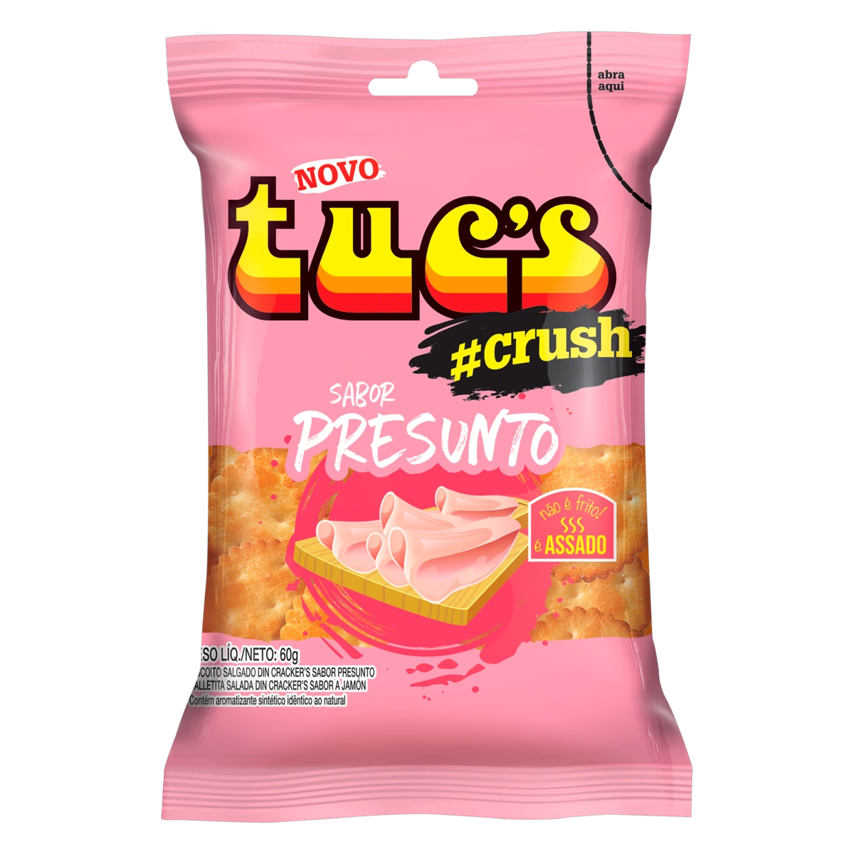 Biscoito Din Crackers Presunto Tucs Crush Pacote 60g