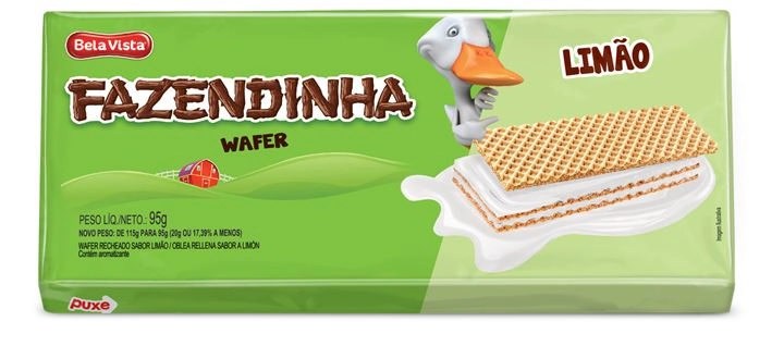 Wafer Fazendinha 95g Limao