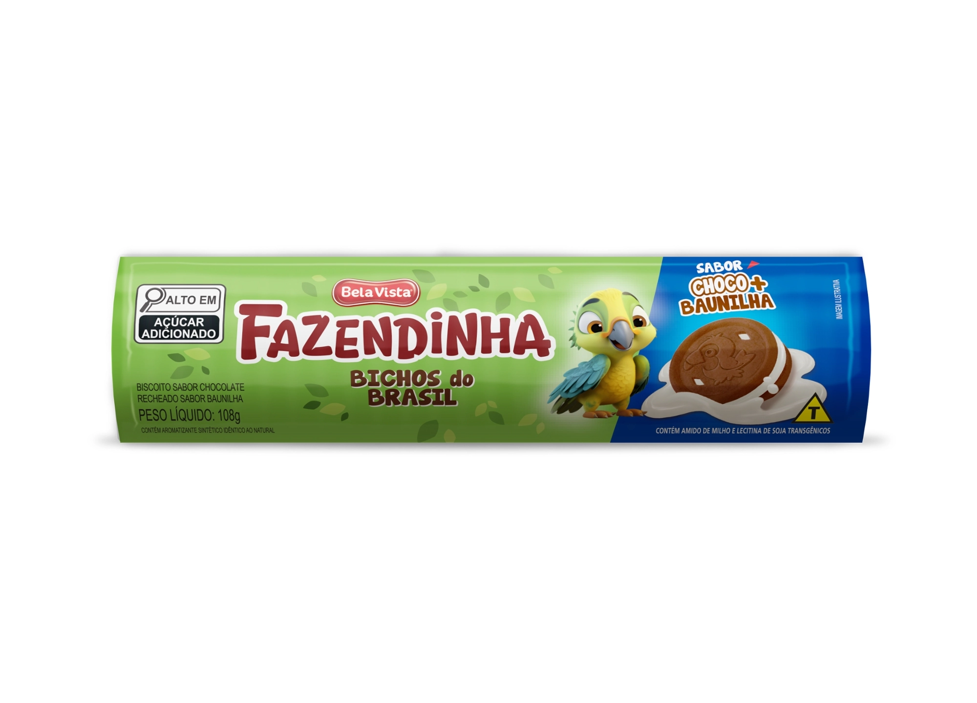 Bisc Rech Fazendinha Choco Baunilha 108g