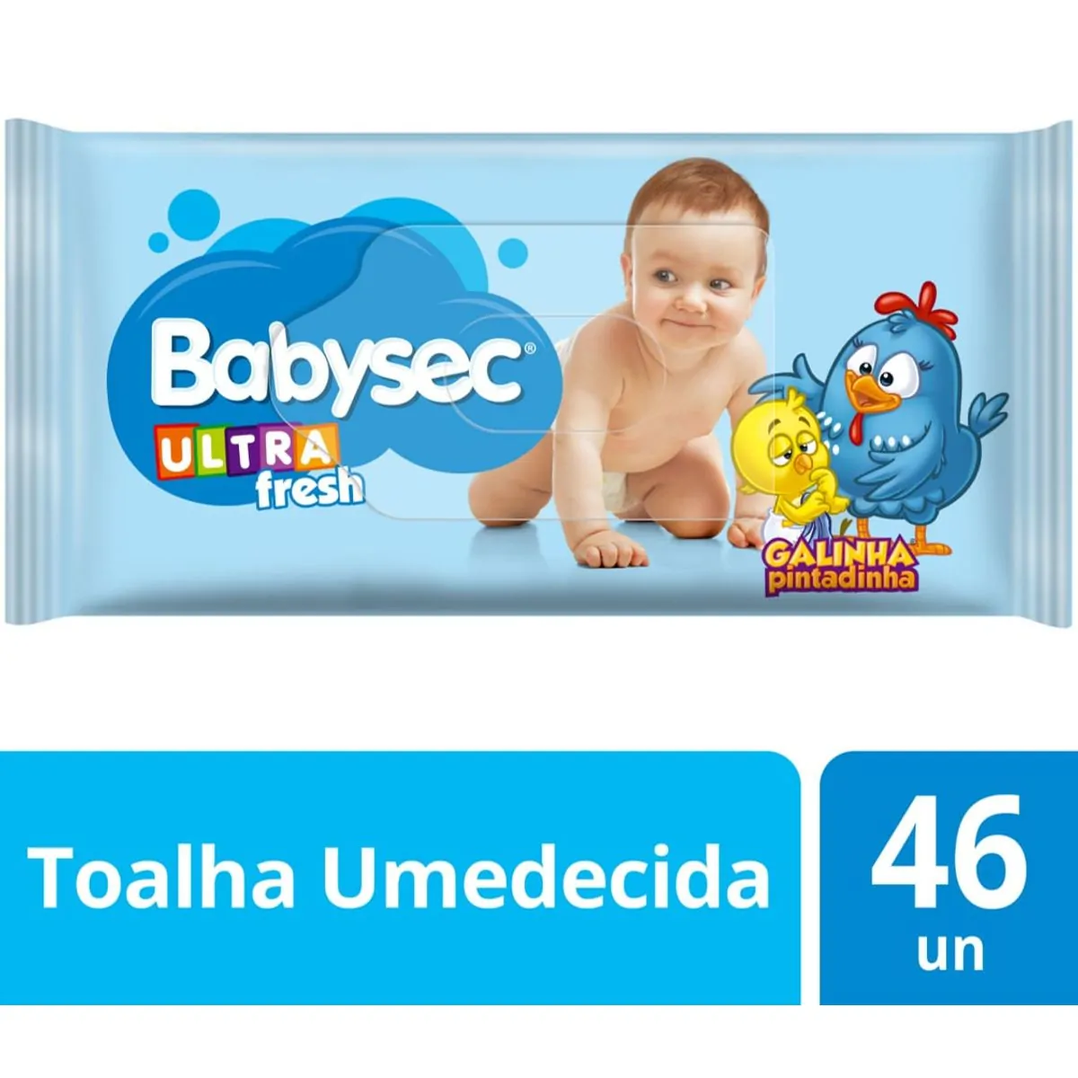 Lenço Umedecido Babysec Galinha Pint Ultrafresh 46 Unids