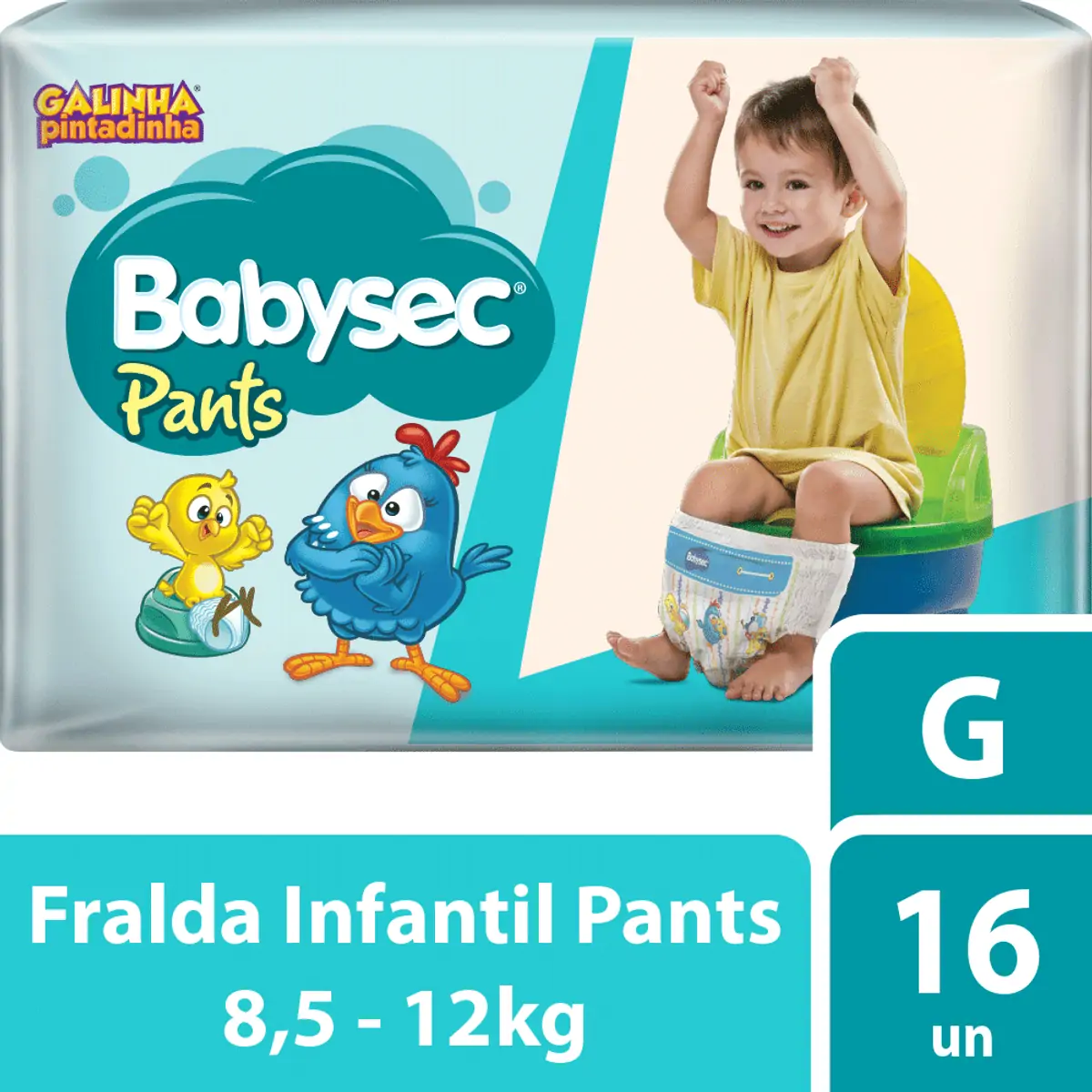Fralda Babysec Galinha Pintadinha Pants G 16 Unids