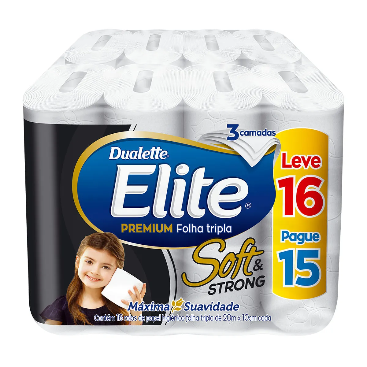 Papel Higienico Folha Tripla 20 Metros 16 Rolos Elite