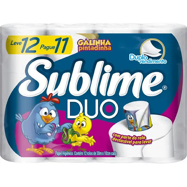 Papel Hig Sublime Duo C/12 Galinha Pintadinha
