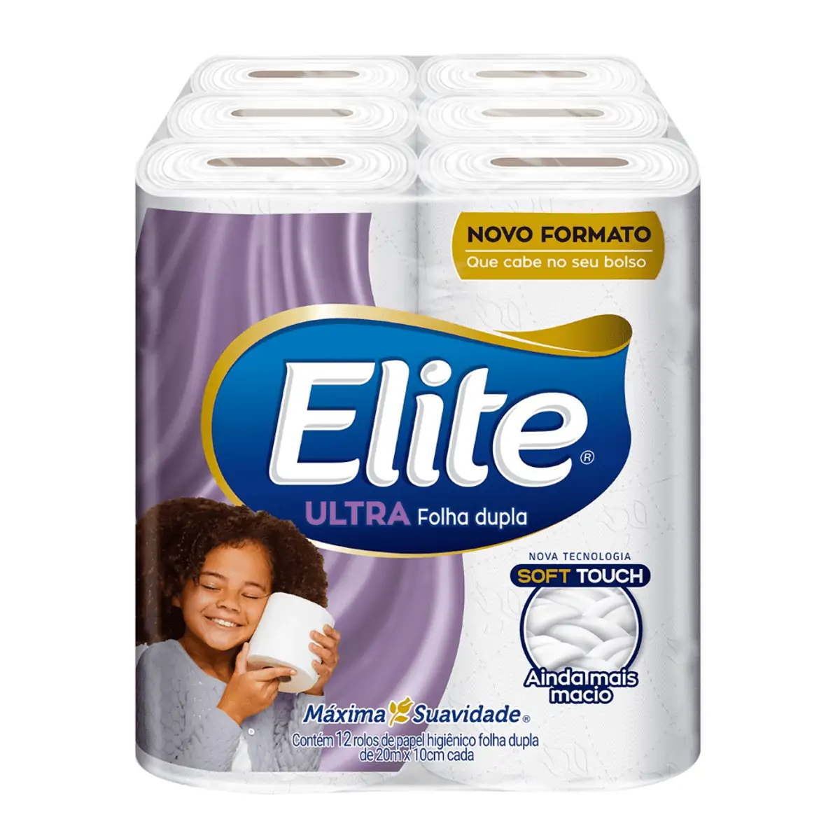 Papel Higienico Folha Dupla Elite Ultra 20M 12 Rolos