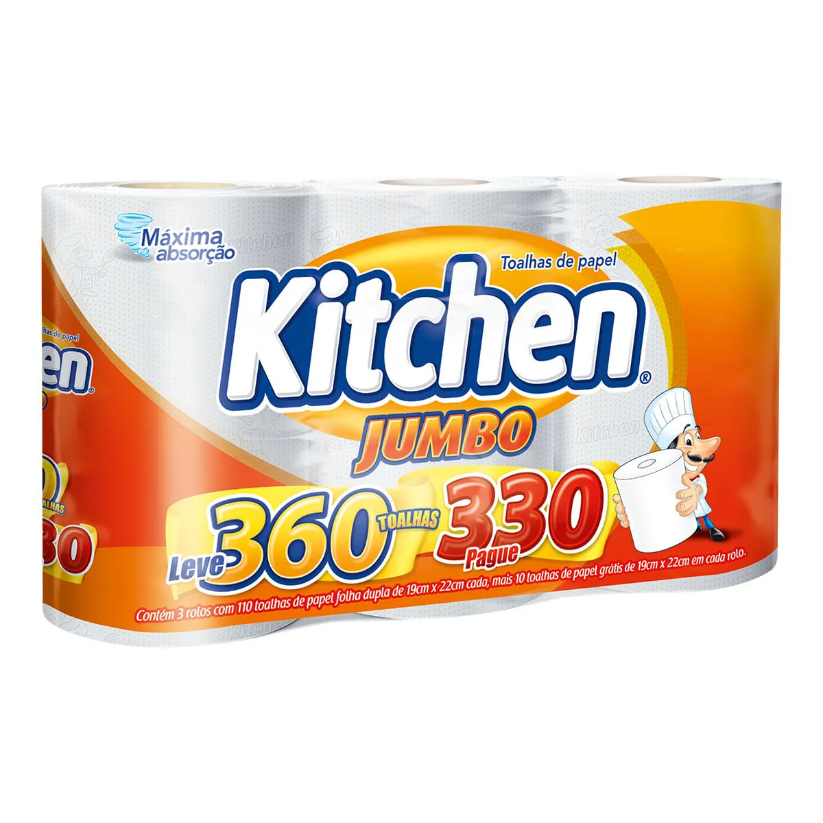 Papel Toalha Kitchen Leve 360 Pague 330 Folhas