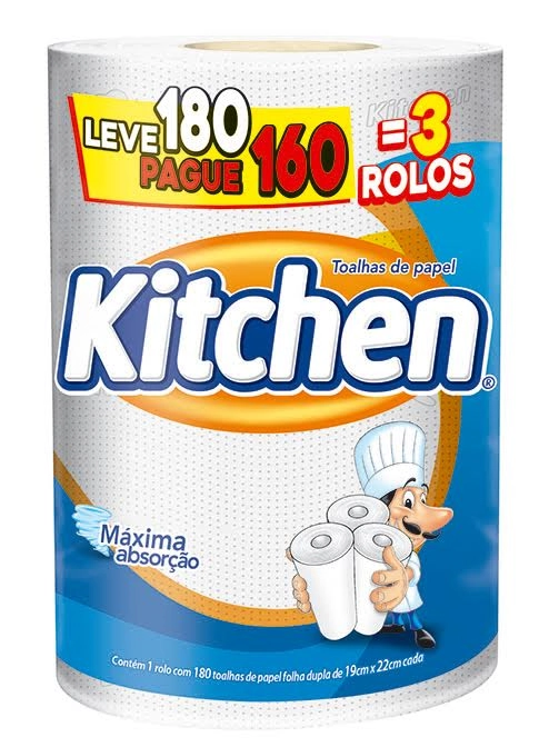 Papel Toalha Leve 180 Pague 160 Folhas Kitchen