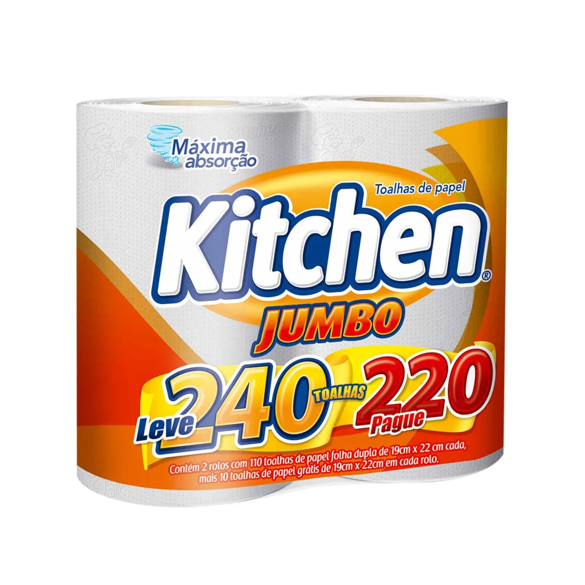 Toalha de Papel Jumbo KITCHEN com 2 Unidades