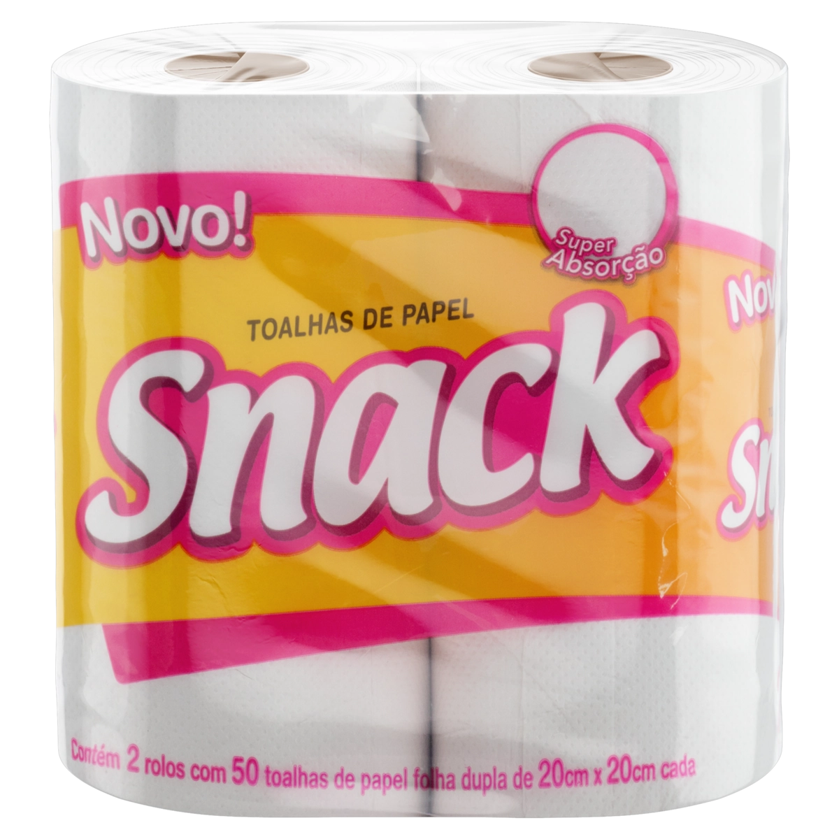 Toalha de Papel Folha Dupla Snack 20cm x 20cm Pacote 2 Unidades