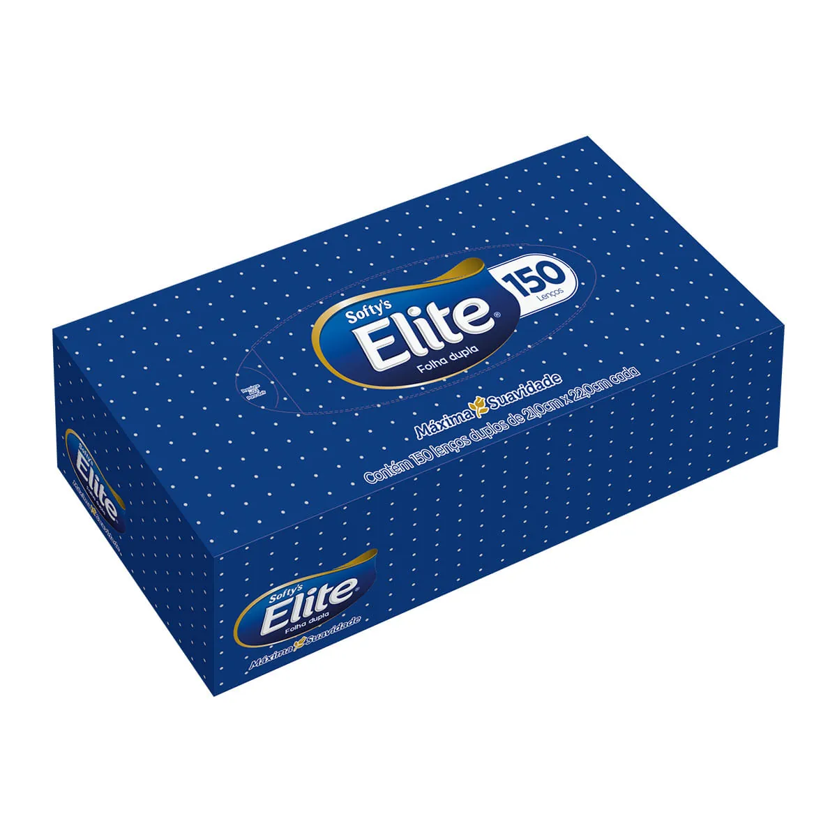 Lenço De Papel Folha Dupla Elite Softys 21,0cm X 22,2cm Caixa 150 Unidades