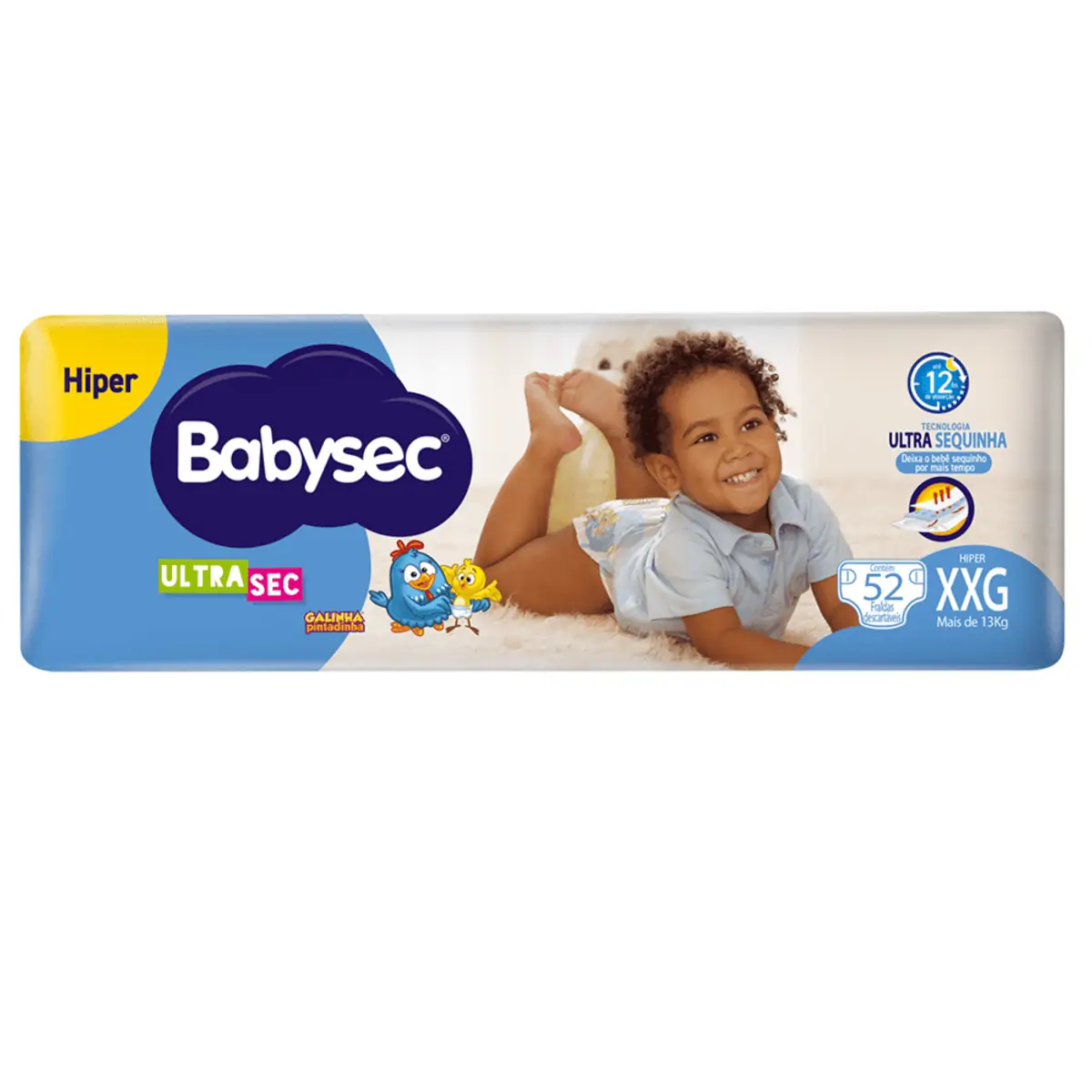 Fralda Babysec Galinha Pintadinha Ultrasec Xxg 52 Unids