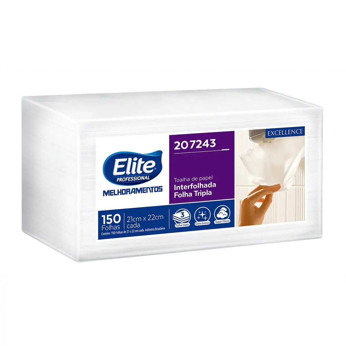 Papel Toalha Interfolha 21x22 2 Dobras Elite Melhorampapeis Pt 150 Fl