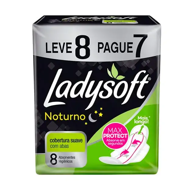 Absorvente C/abas Ladysoft C/8 Normal Not Suave